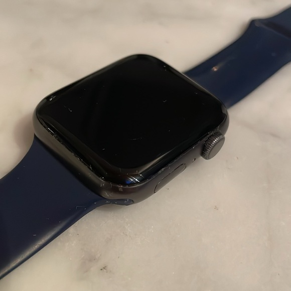 Apple Watch Series 6 GPS, 44mm Aluminum & Ceramic Case, Deep Navy Sports Band - Picture 8 of 11